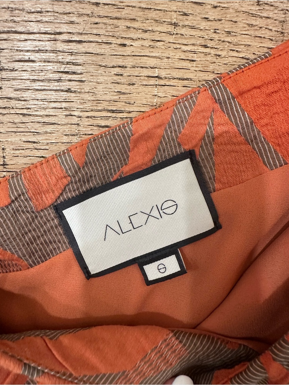 Alexis One Shoulder Romper small Coral / Orange and taupe print - Picture 3 of 3